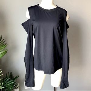 Varley Black Long Sleeve Cutout Tee